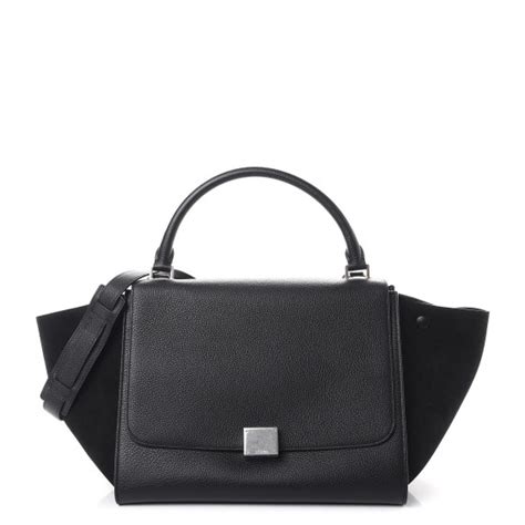 celine trapeze black price|CELINE Drummed Calfskin Suede Medium Trapeze Black.